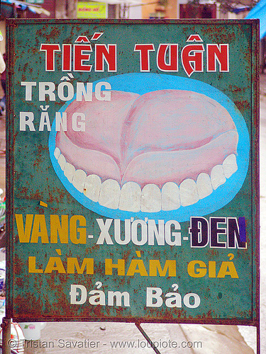dentist sign - vietnam, dentist, denture, sign, teeth