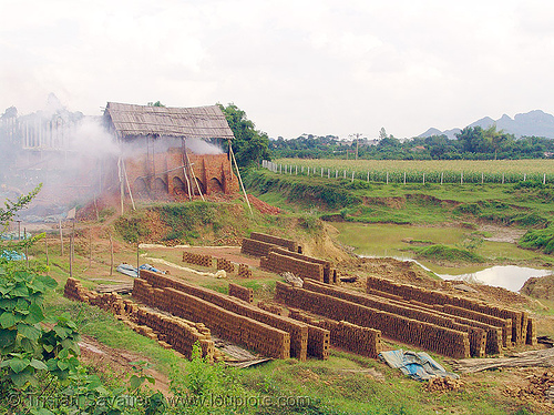 brick kiln (vietnam), brick factory, brick hoven, brick kiln, brick plant, bricks