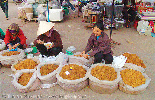 bulk tobacco - vietnam, asian woman, asian women, lang sơn, stall, street market, street seller, tobacco