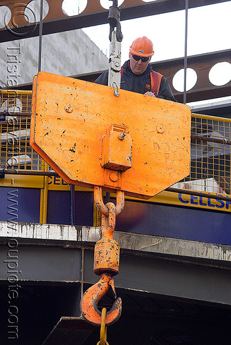 crane hook - building construction, building construction, construction worker, crane hook, london, man, safety helmet, steel beams, steel frame