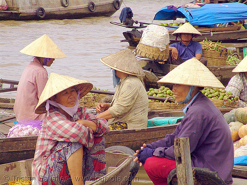 floating market on the mekong river - vietnam, boats, floating market, mekong river