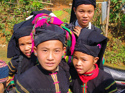 "lo lo den" tribe kids - vietnam, black lo lo tribe, children, colorful, girls, hill tribes, indigenous, kids, little girl, lo lo den tribe