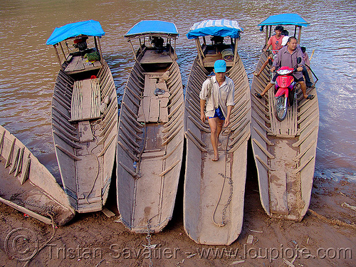 river ferry crossing - vietnam, ferry boats, motorcycle, river crossing, river ferries, small boats