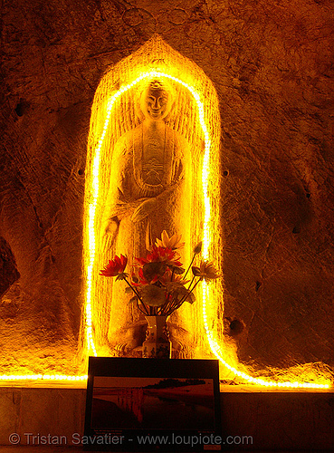 very old sculpture in cave - vietnam, caving, lang sơn, natural cave, sculpture, spelunking, tam thanh cave, tâm thành, yellow